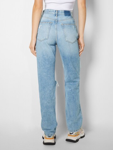 Regular Jeans de la Bershka pe albastru