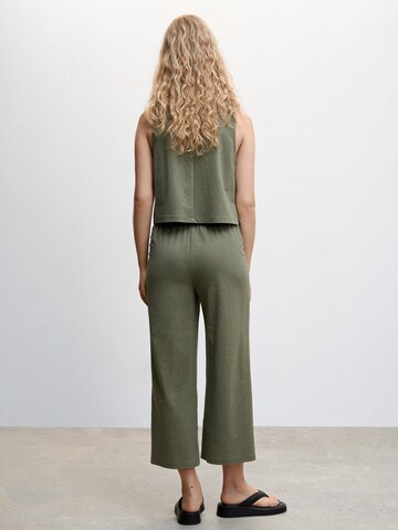 Wide leg Pantaloni 'CINTIA' de la MANGO pe verde