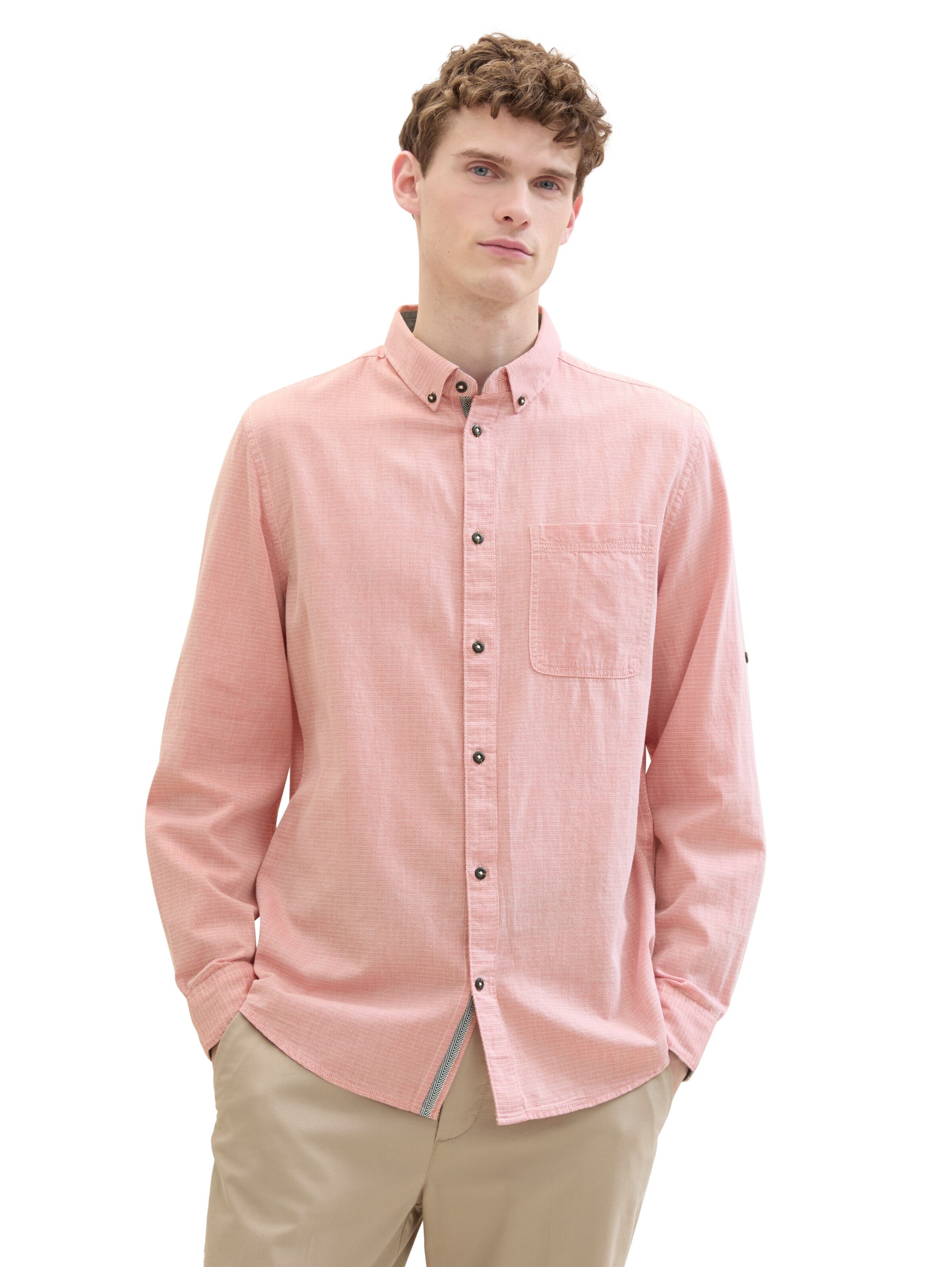 TOM TAILOR Slim Fit Businesshemd in Pink