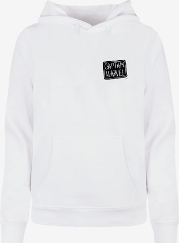 ABSOLUTE CULT Sweatshirt 'Captain Marvel - Chest Patch' in White: front
