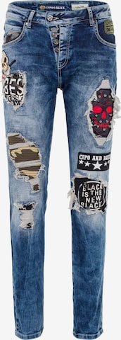 CIPO & BAXX Slimfit Jeans 'Punk Rockstar' in Blauw: voorkant