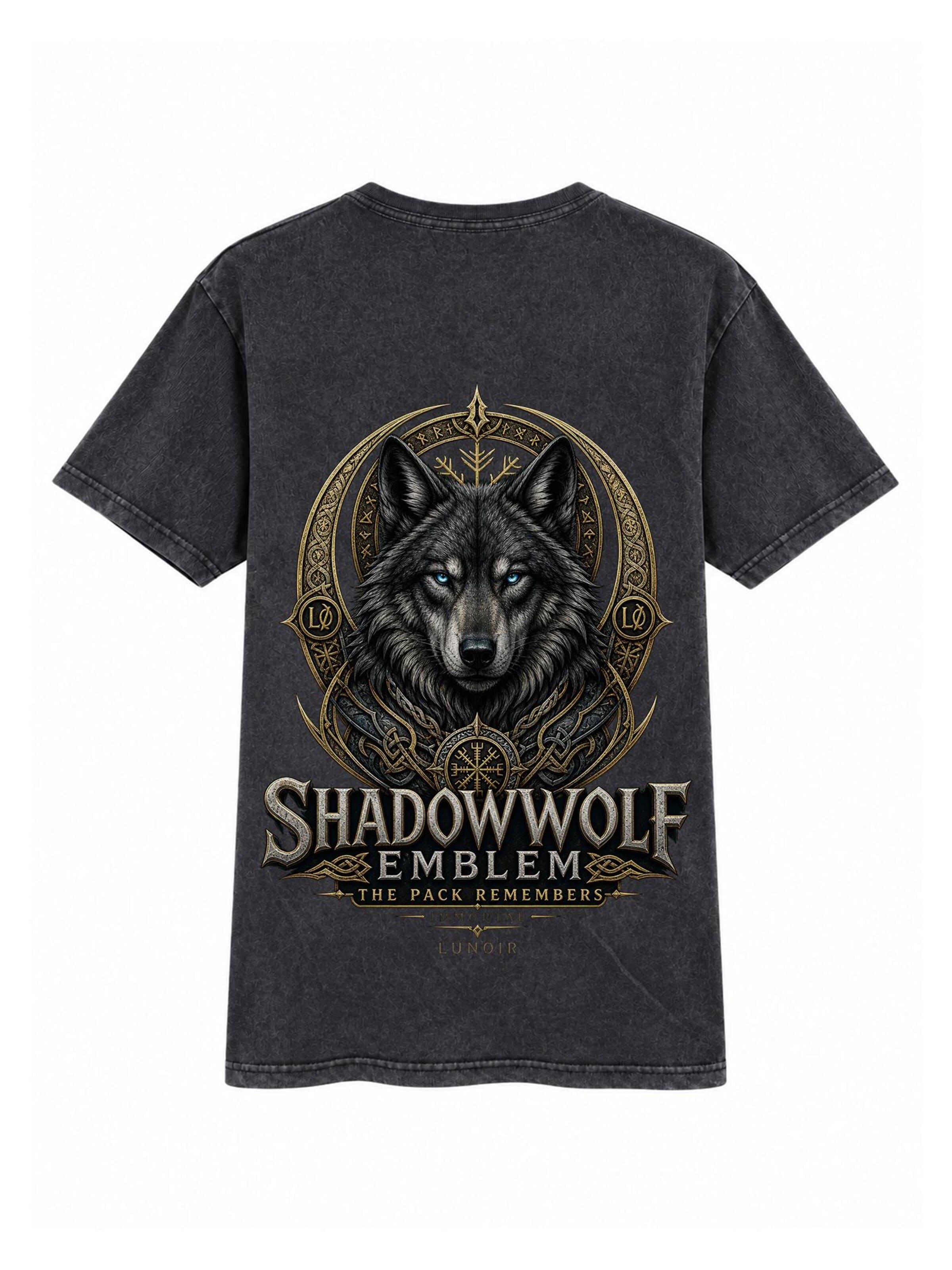 LUNØIR Studio Shirt 'Shadowwolf Emblem'‌‌‌‌‌‌ in Schwarz: Vorderseite