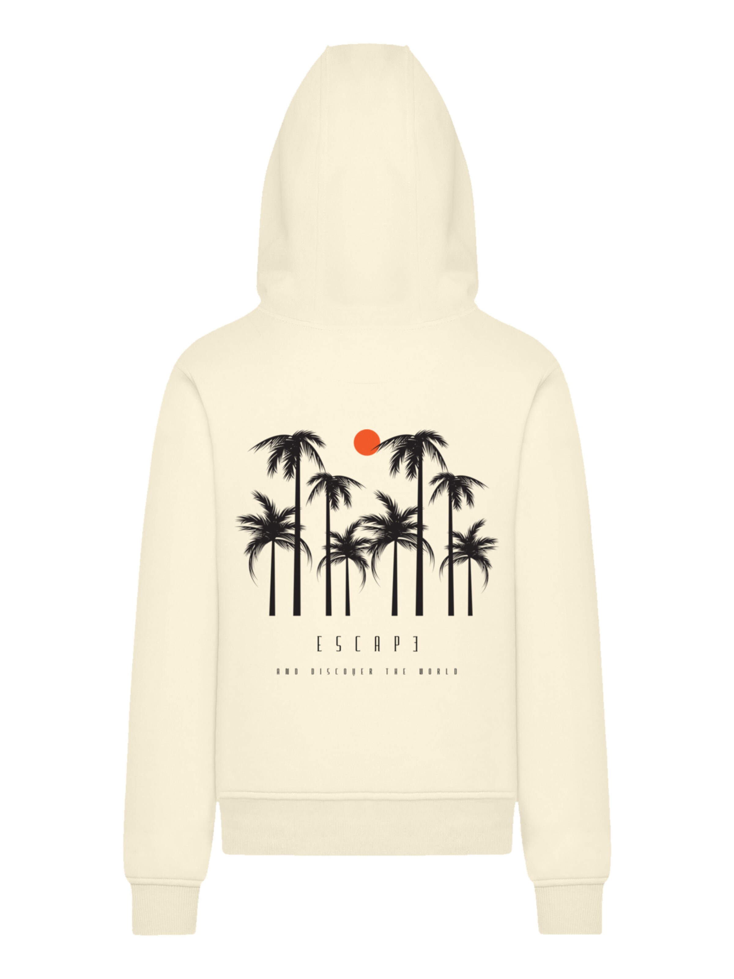 F4NT4STIC Sweatshirt 'Escape Discover the World Palm Trees Black' in Beige