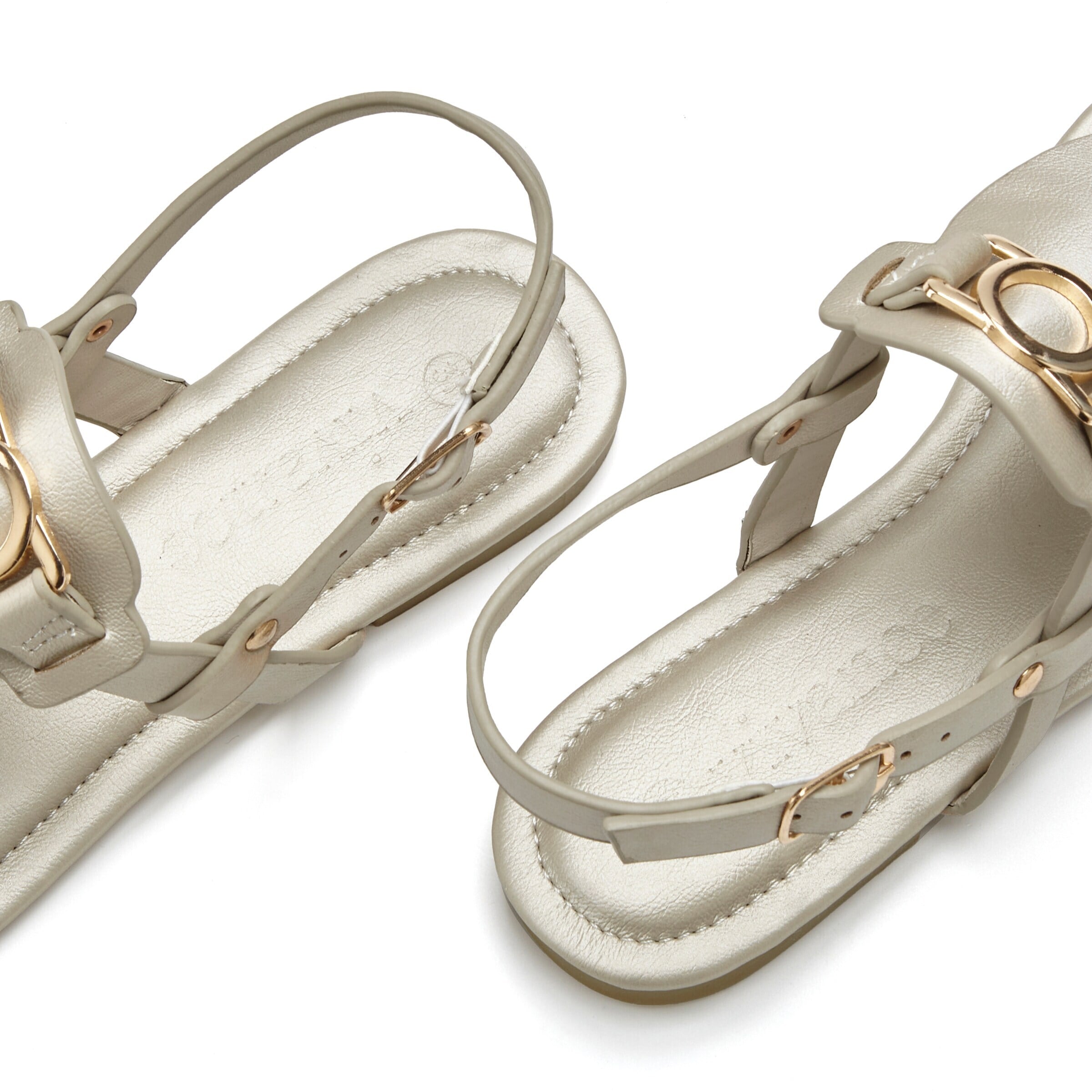 VIVANCE T-Bar Sandals in Gold