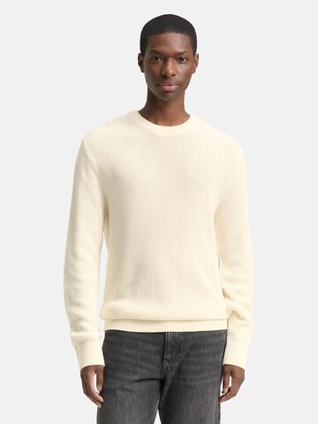 Pull-over TOM TAILOR DENIM en beige : devant