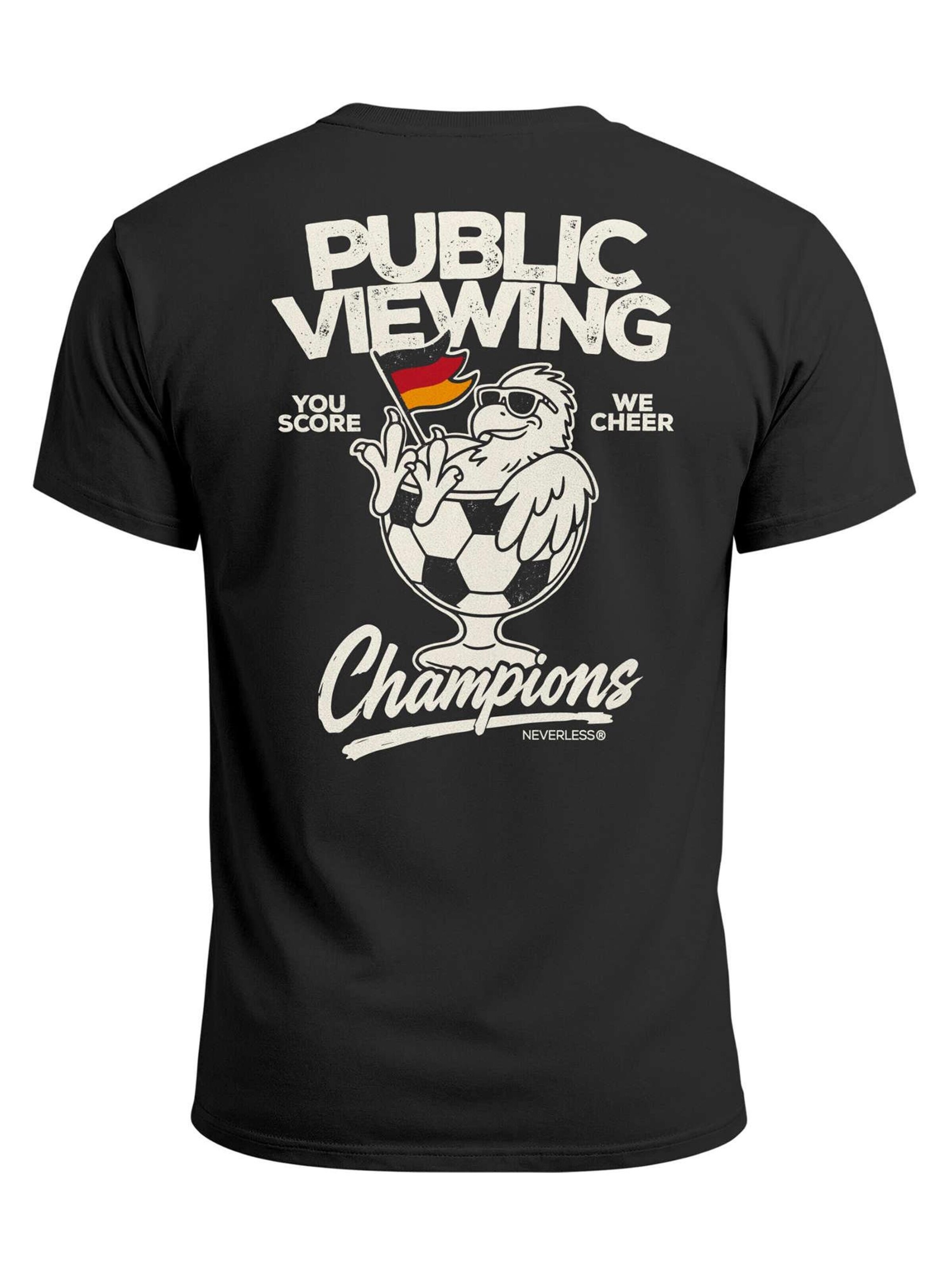 Neverless Shirt 'Public Viewing Champion'‌‌‌‌‌‌‌‌‌ in Schwarz: Vorderseite