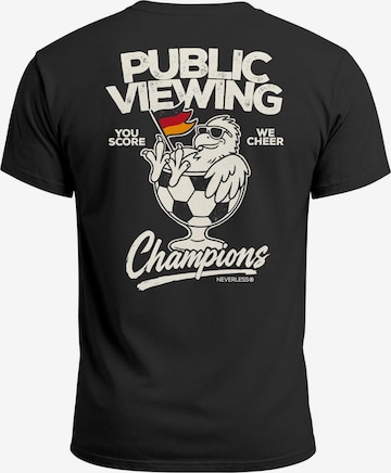 Neverless Shirt 'Public Viewing Champion' in Schwarz: Vorderseite