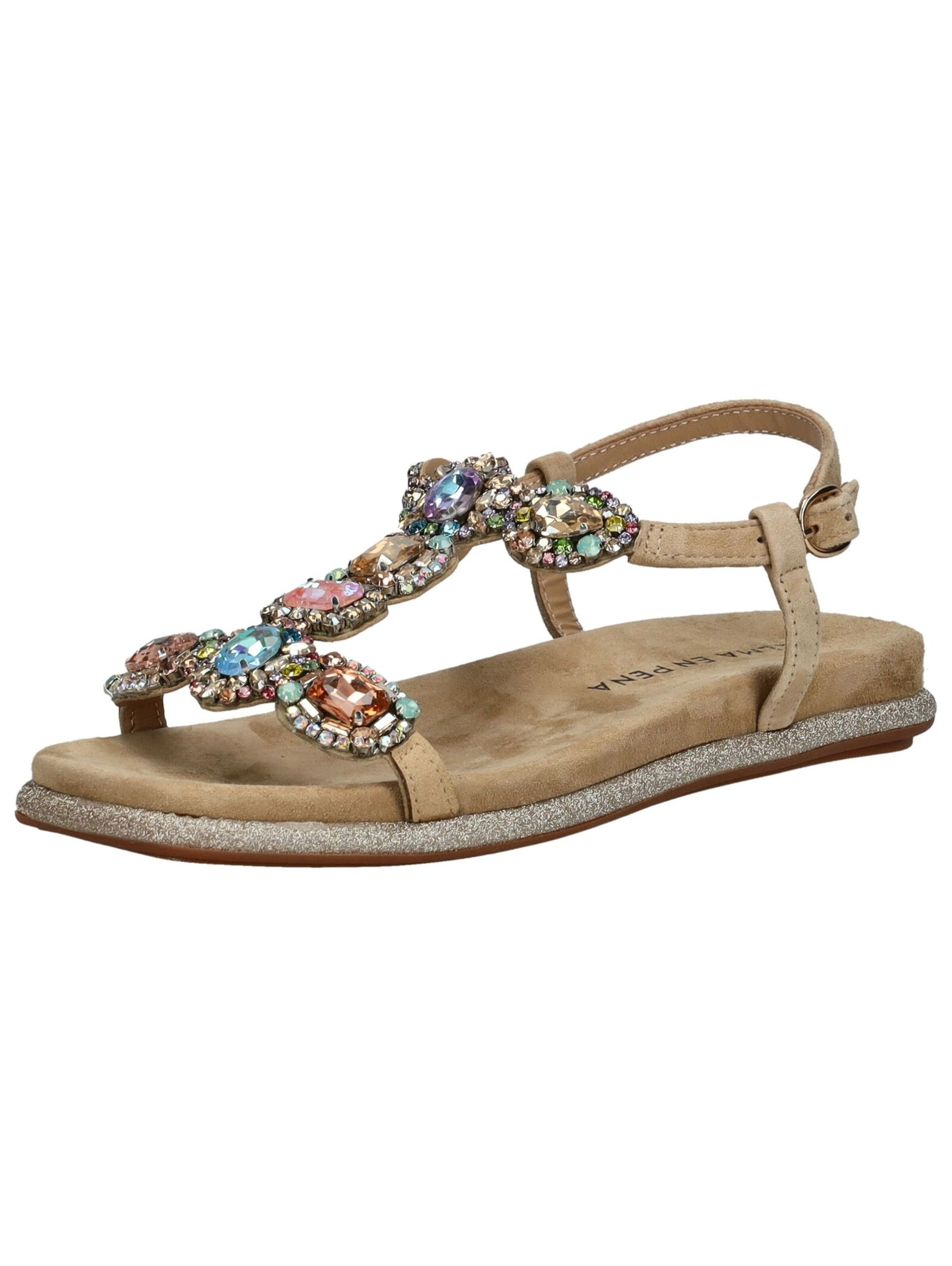 Alma En Pena Sandalen met riem in Beige: voorkant