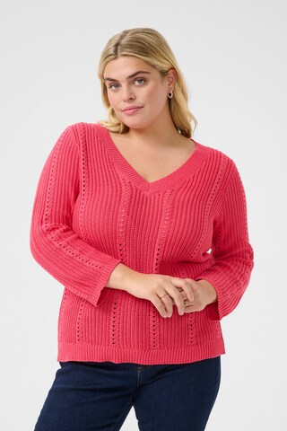 KAFFE CURVE Sweater 'KCLorry' in Pink: front