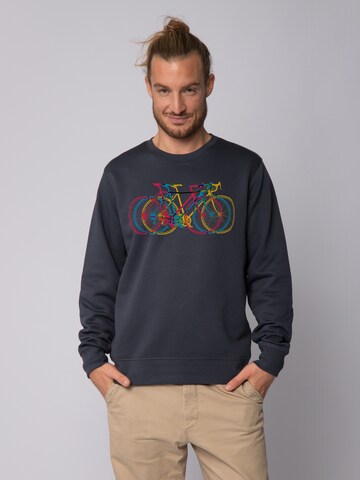 Sweat-shirt ' Fahrräder ' Watapparel en gris : devant