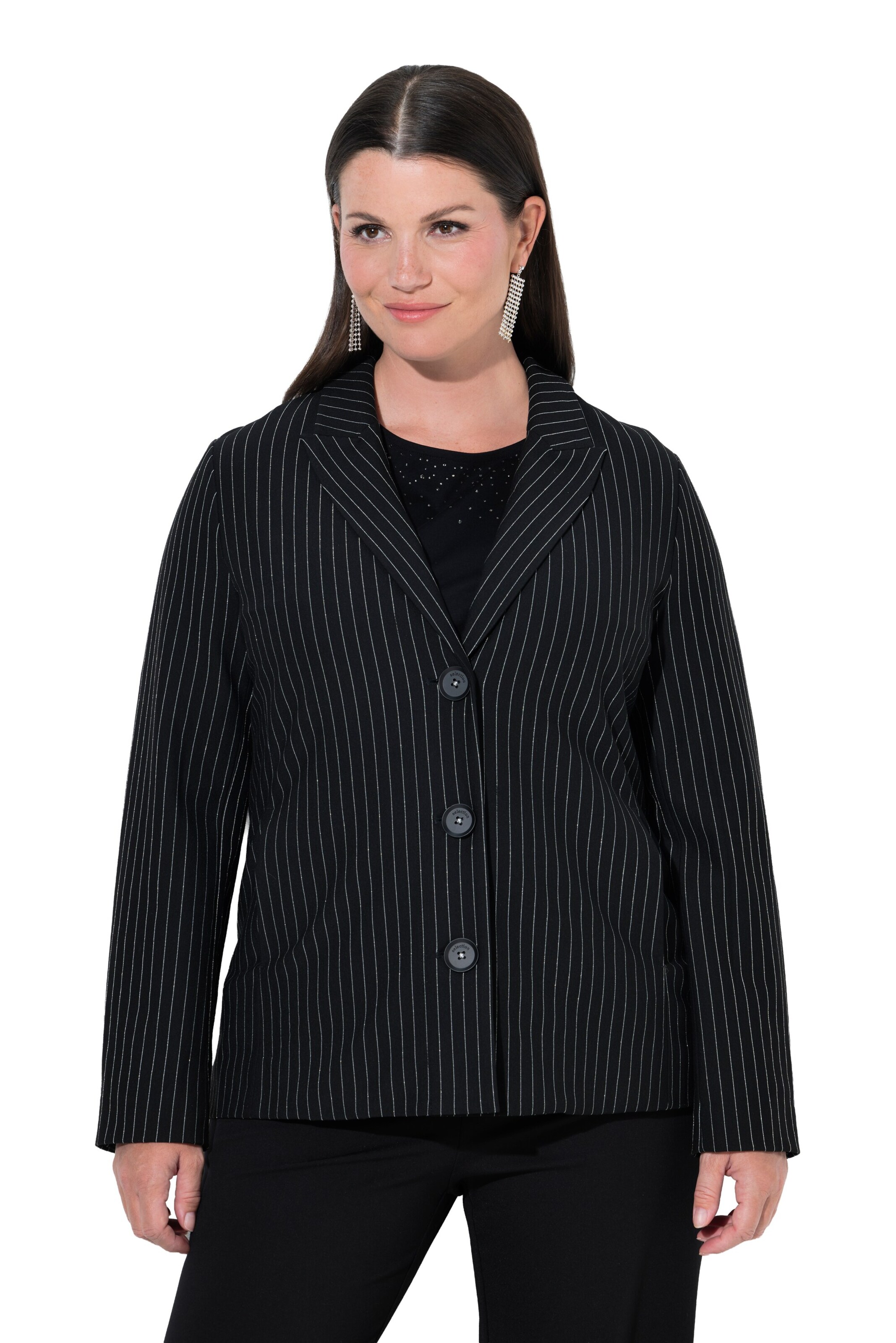 Ulla Popken Blazers in Zwart: voorkant