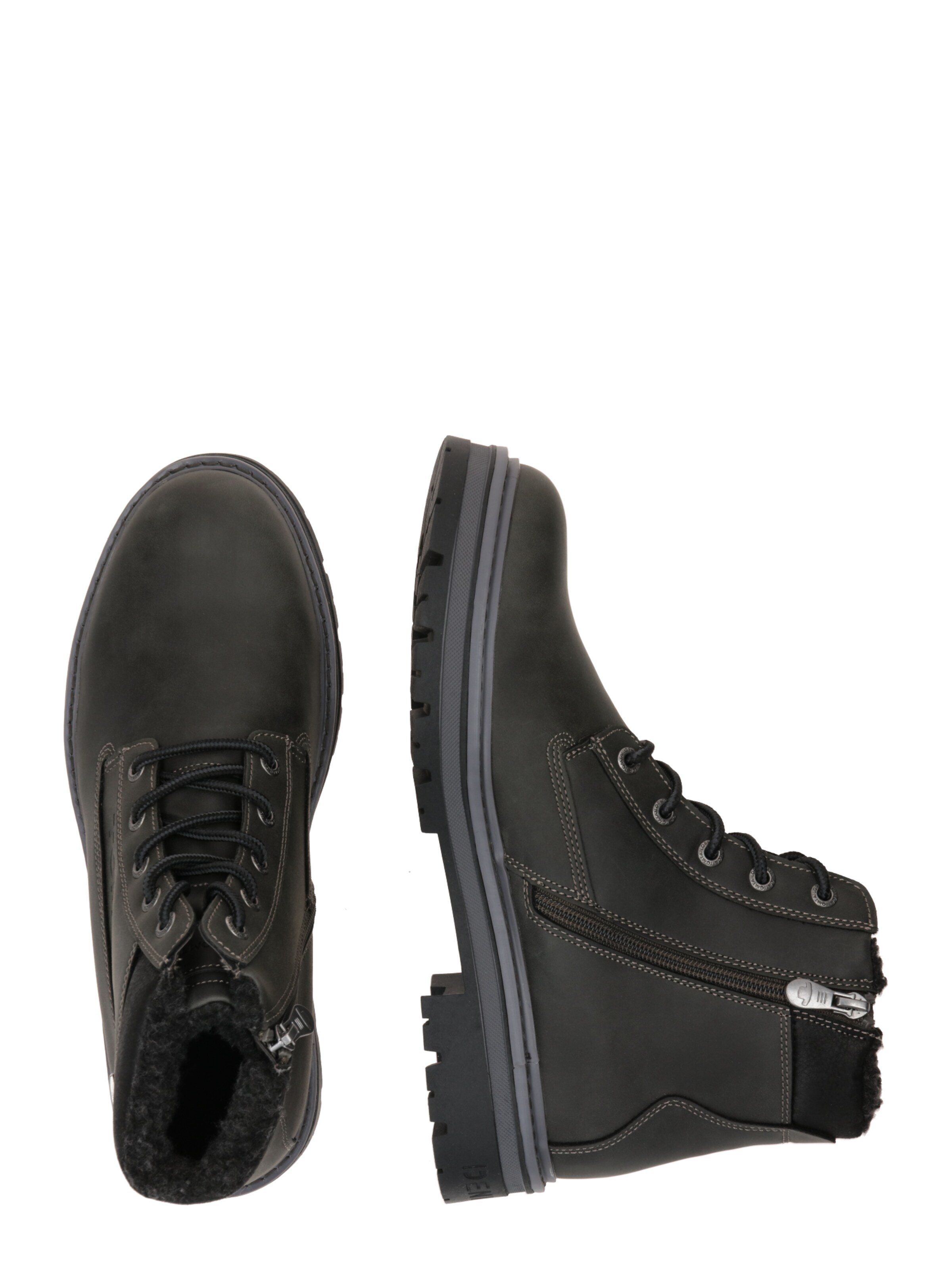 TOM TAILOR Боти с връзки в сиво