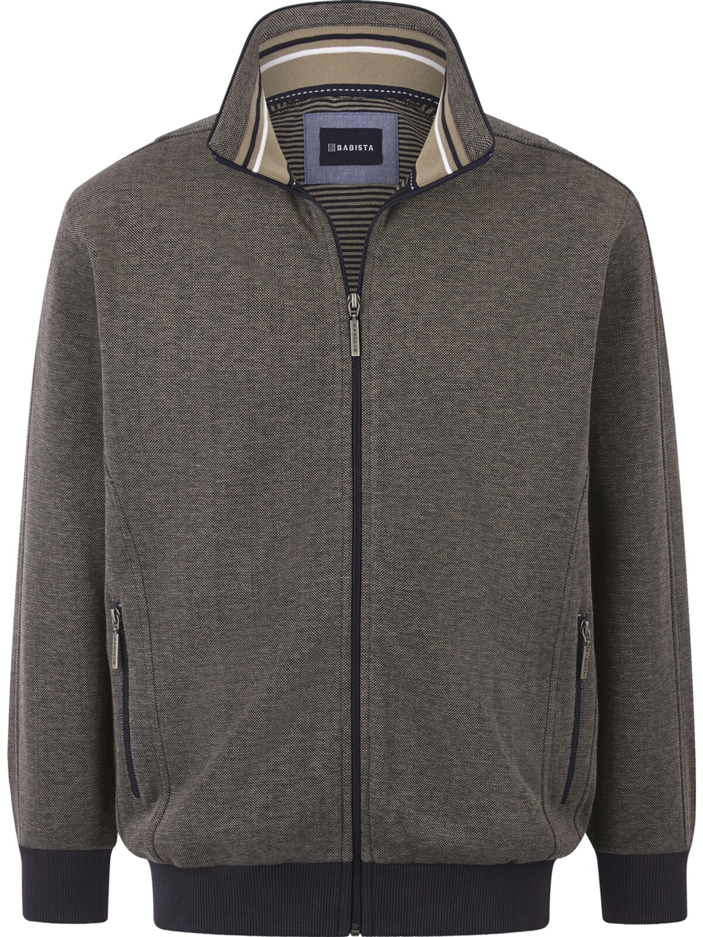 BABISTA Zip-Up Hoodie in Grey: front