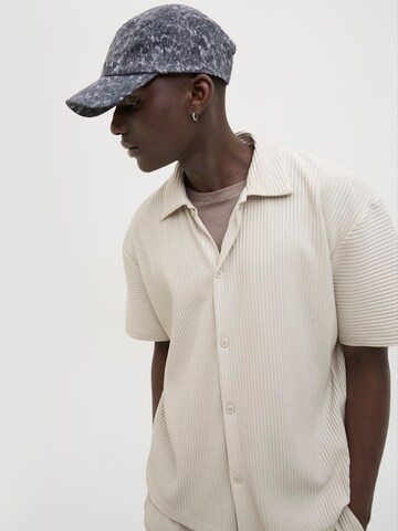 JACK & JONES Comfort fit Button Up Shirt 'JCOInterlude' in Beige