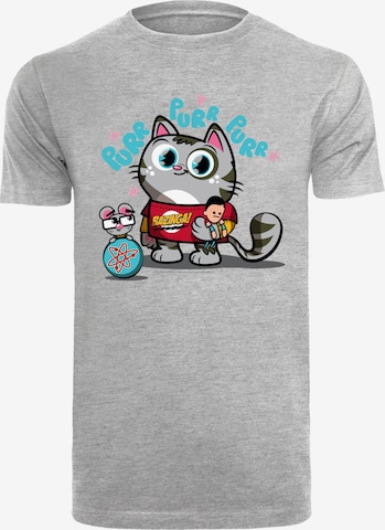 F4NT4STIC Shirt 'Bazinga Kitty' in Grijs: voorkant