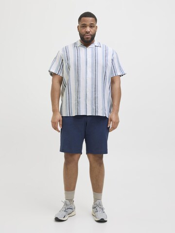 Jack & Jones Plus Comfort fit Button Up Shirt in Blue