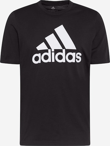 ADIDAS SPORTSWEAR Funkcionalna majica 'Essentials Big Logo' | črna barva: sprednja stran
