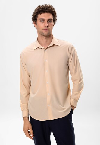 Antioch Slim fit Button Up Shirt in Beige: front