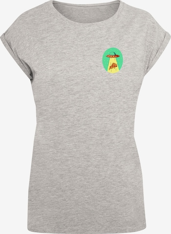 Mister Tee Shirt 'Ufo Pizza' in Grau: predná strana