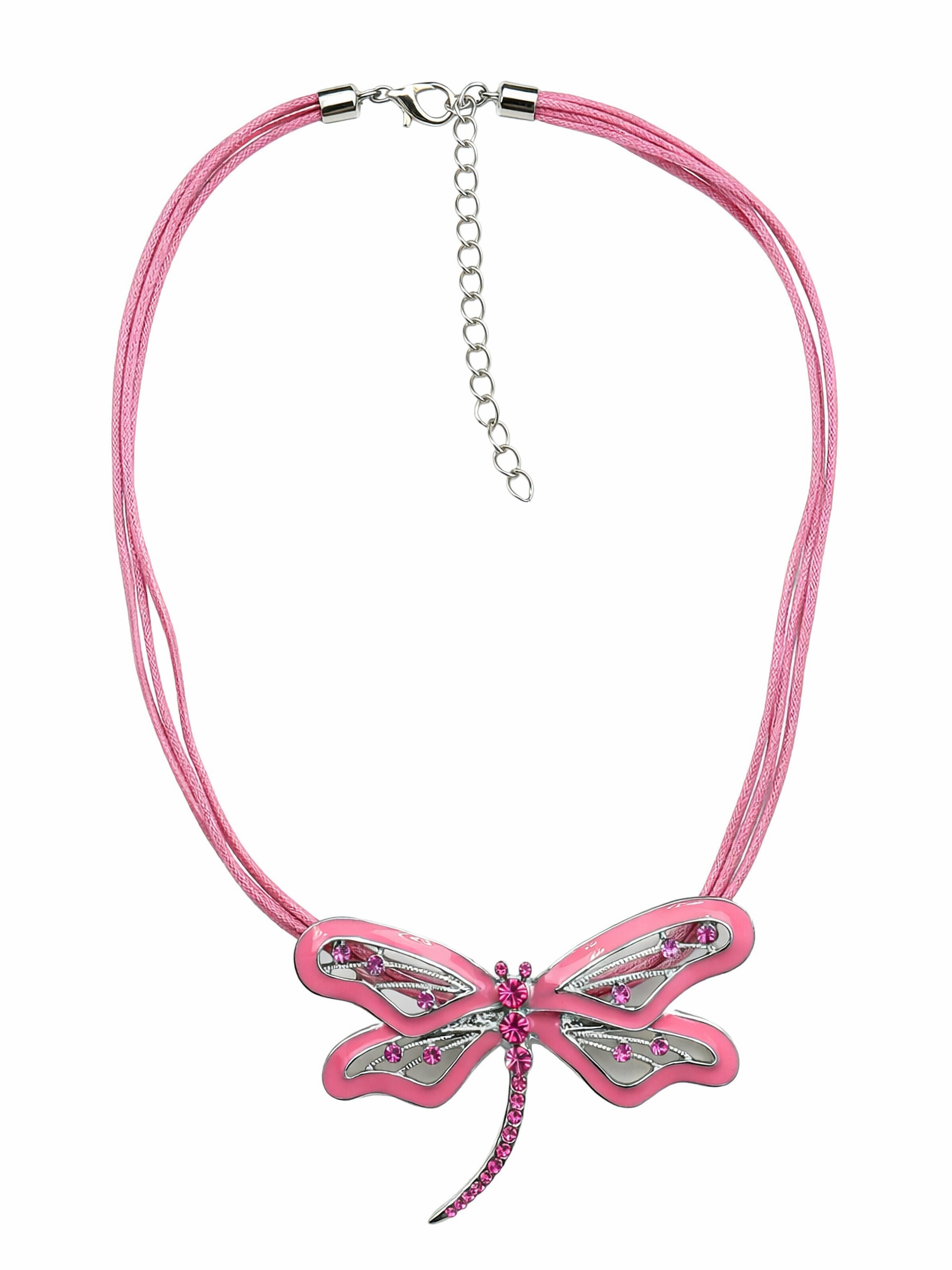 COLLEZIONE ALESSANDRO Necklace 'Dragonfly' in Pink: front
