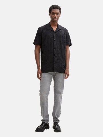 TOM TAILOR DENIM Comfort Fit Hemd in Schwarz