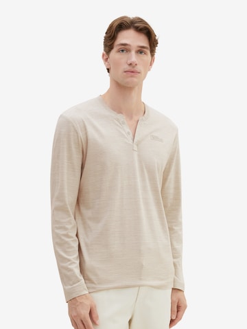 TOM TAILOR قميص 'Serafino' بلون بيج