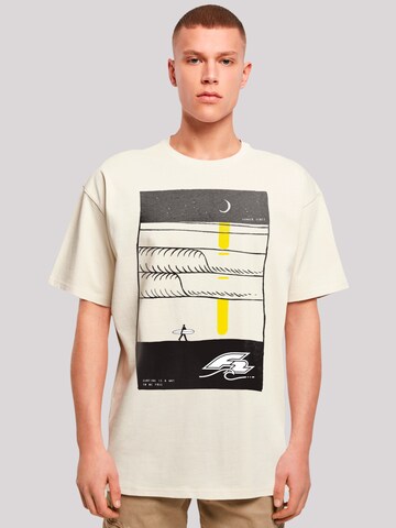 F2 Shirt 'Be Free Surfer Style Sommer' in Beige: front