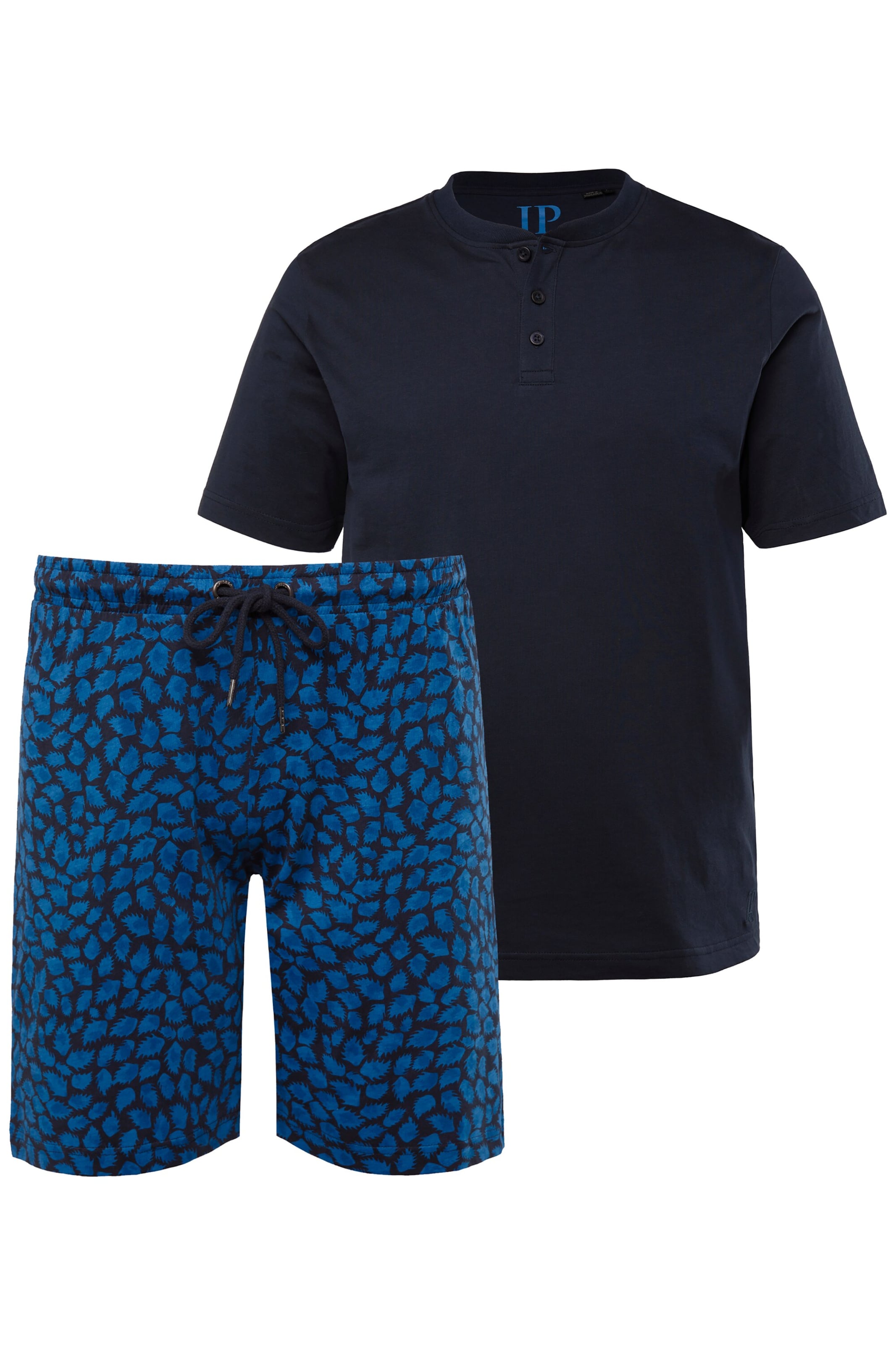 JP1880 Pyjama kort in Blauw: voorkant