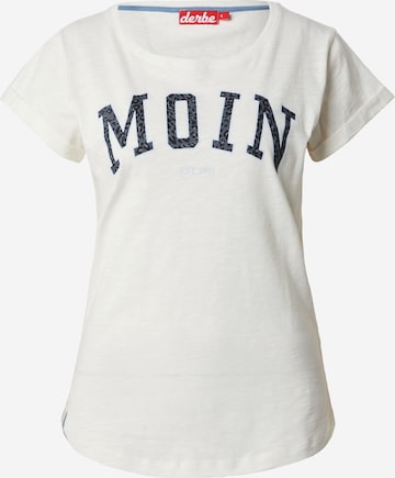 Derbe T-Shirt 'Moin' in Weiß: predná strana