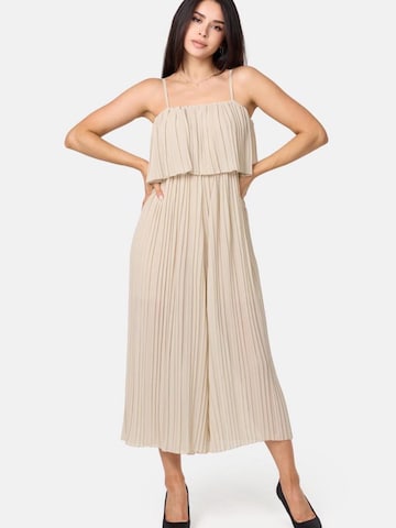 Worldclassca Jumpsuit 'Jumpsui Kleid Plissee Einteiler Overall Sommer'‌‌‌ in Beige: Vorderseite