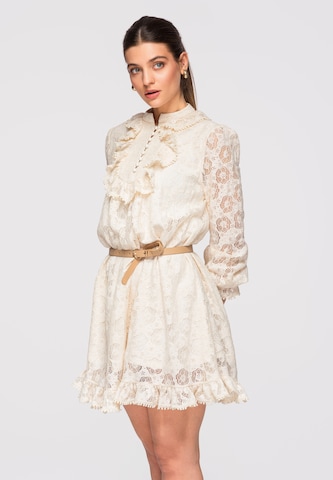 Ombre Jurk in Beige: voorkant