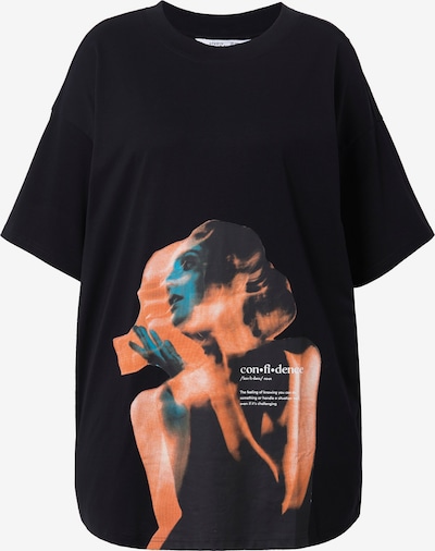 Studio Untold Oversizeshirt in blau / orange / schwarz / weiß, Produktansicht