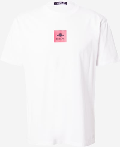 REPLAY Тениска в пастелно червено / черно / бяло, Преглед на продукта