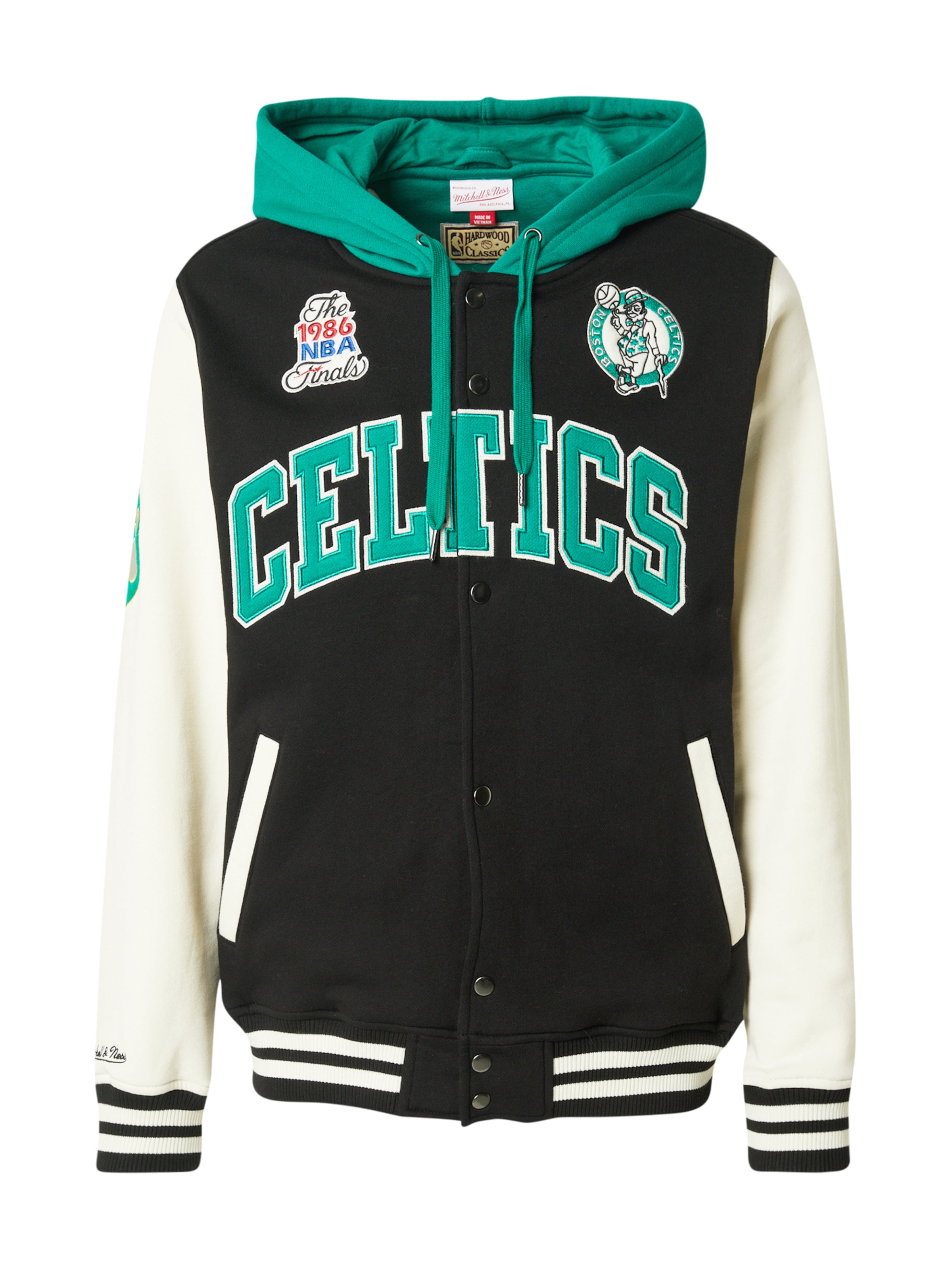 Mitchell & Ness Välikausitakki 'NBA COURTSIDE CELTICS' värissä musta: etupuoli