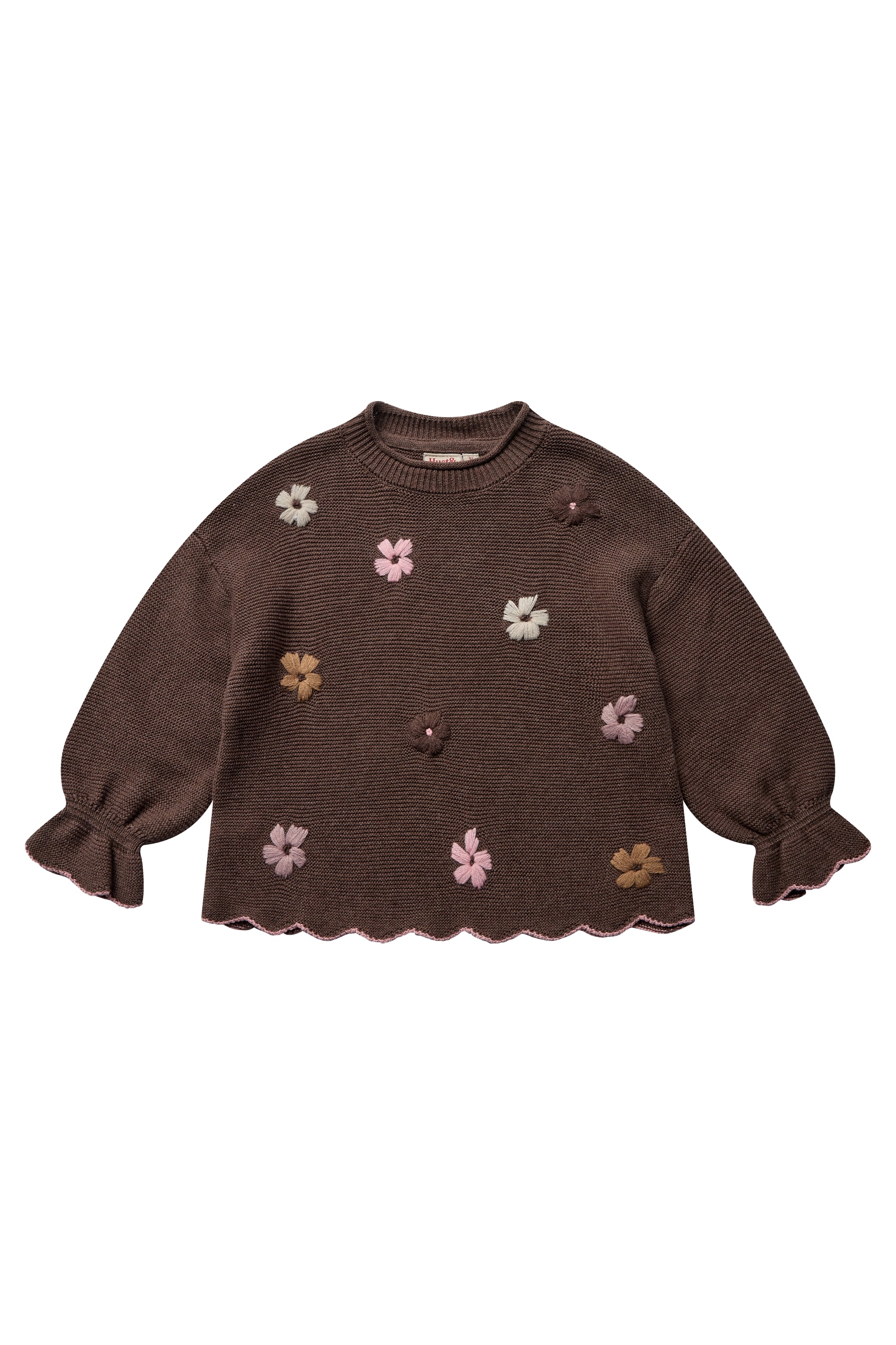 Hust & Claire Pulover 'Charlotte  Flowerboom' | rjava barva: sprednja stran