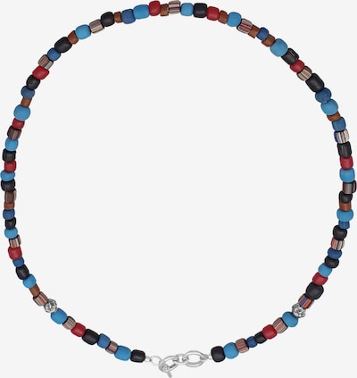 KUZZOI Chaîne 'Boho' en 50 en bleu / bleu nuit / rouge / argent, Vue avec produit