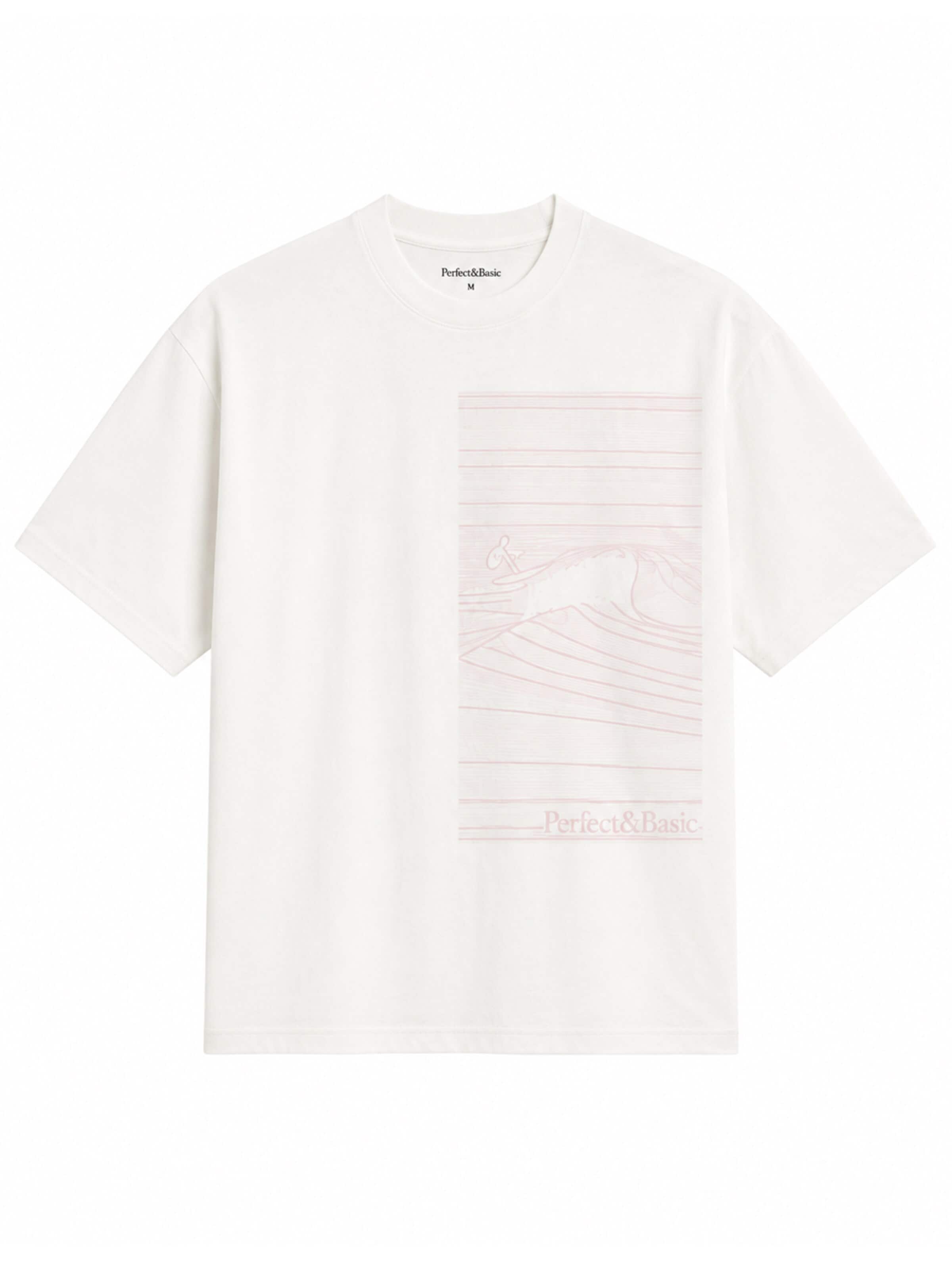 Perfect&Basic - Camiseta de fútbol 'Oversize Unisex - Wave Flock Tee' en rosa: frente