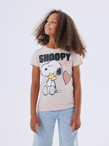 NAME IT Shirt 'Nanni Snoopy' in Roze: voorkant