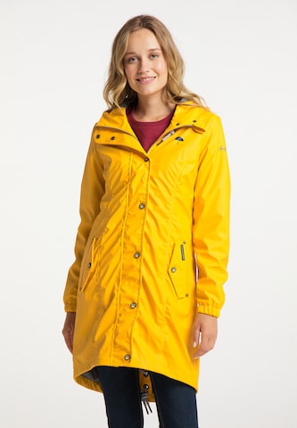 Schmuddelwedda Between-Seasons Coat in Yellow: front