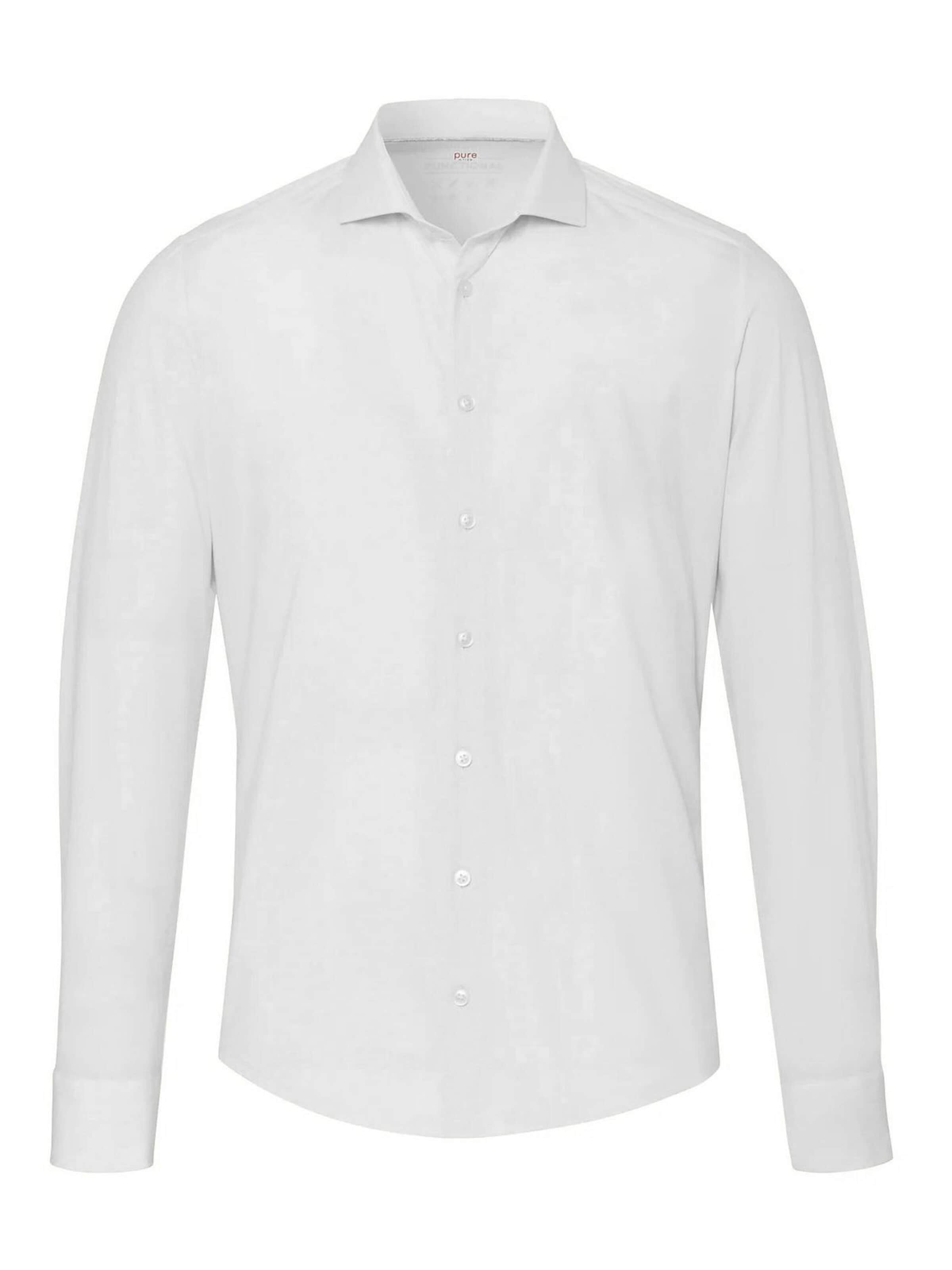 PURE Slim fit Overhemd in Wit: voorkant