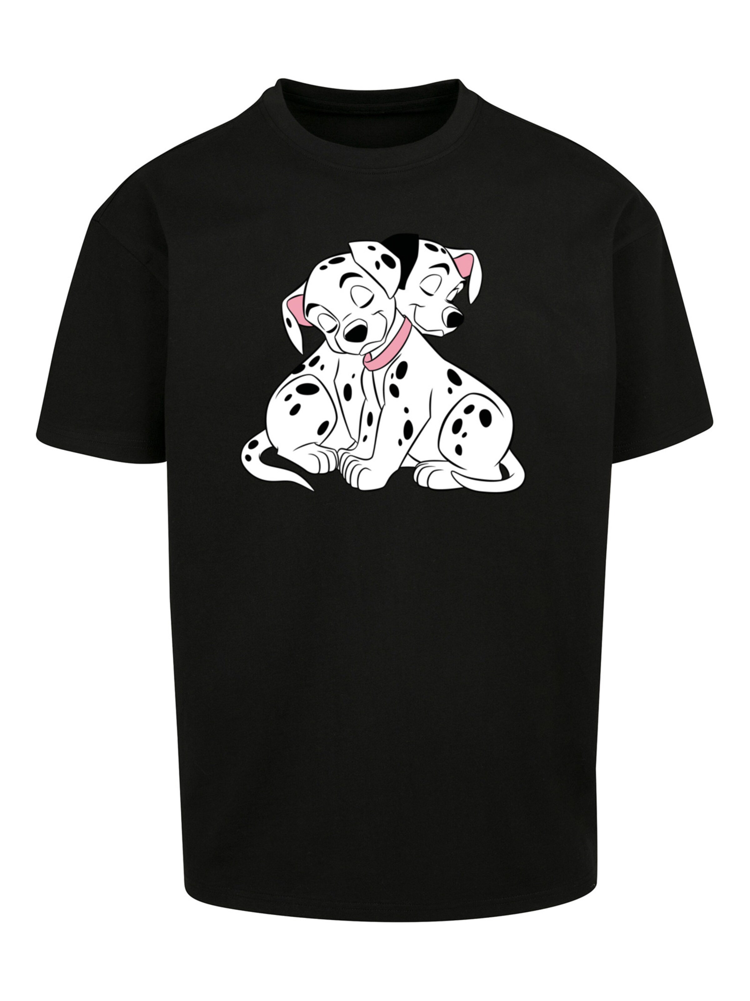 T-Shirt 'Disney 101 Dalmatians Puppy Love' F4NT4STIC en noir : devant