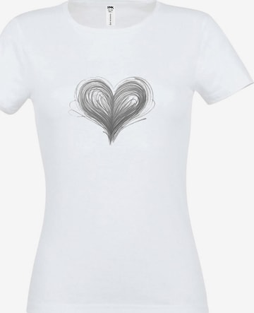 RMK Shirt 'Basic Rundhals Herz' in White: front