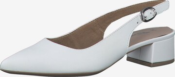 TAMARIS Slingback pumps i vit: framsida