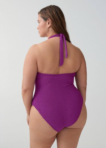 MANGO Triangle Swimsuit 'Costap' in Purple