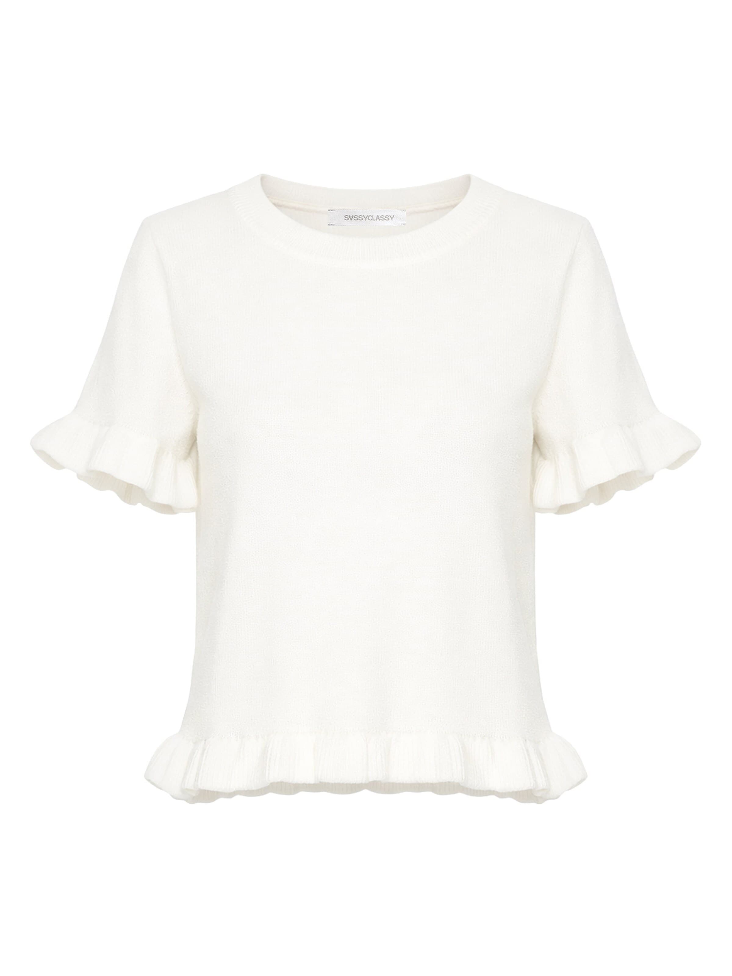 SASSYCLASSY Pullover‌‌‌‌‌‌‌ in Weiß: Vorderseite