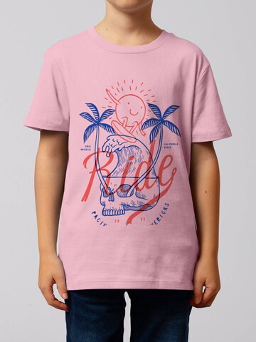 T-Shirt 'Ride the waves' watabout.kids en rose : devant