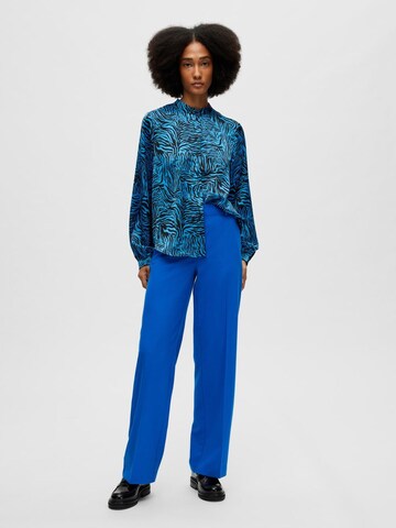 SELECTED FEMME Regular Trousers with creases 'RITA-SEBINA' in Blue