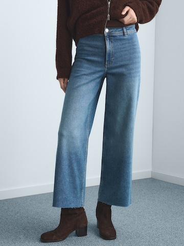 MANGO Широки крачоли Дънки 'CATHERIN' в синьо: отпред