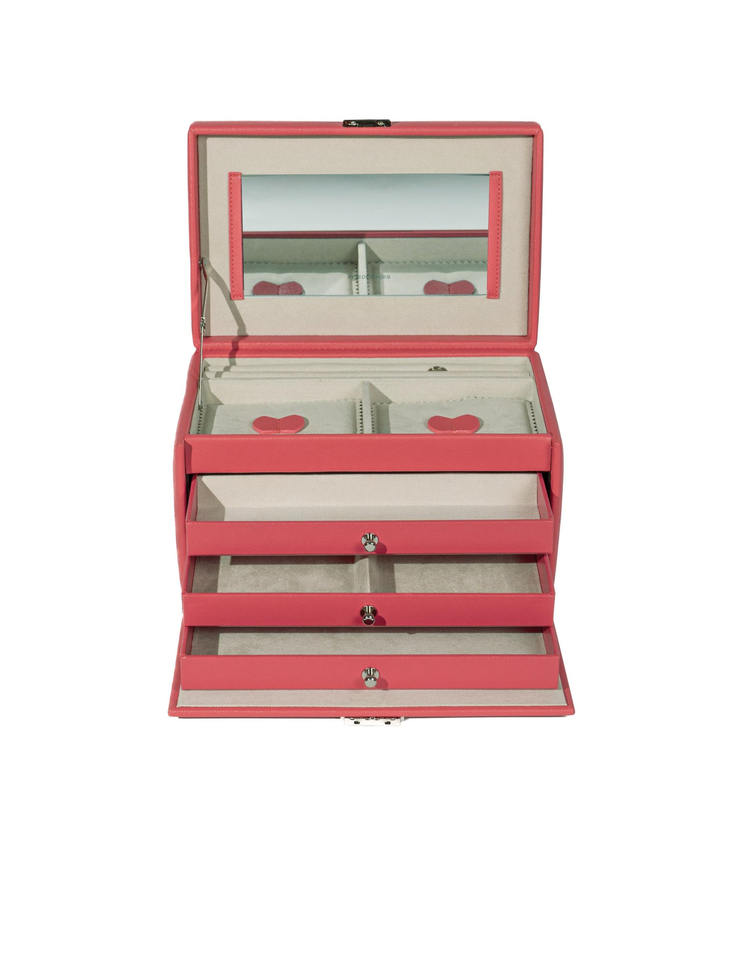 Friedrich23 Jewelry storage 'JOLIE Schmuckkästchen - Kreuznarben Optik' in Pink