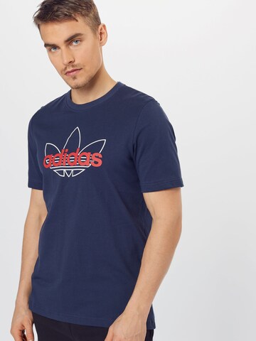 ADIDAS ORIGINALS Skinny T-Shirt in Blau: predná strana